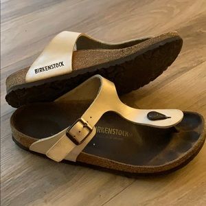 Pearl white Birkenstock’s